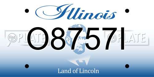 O8757I Illinois License Plate