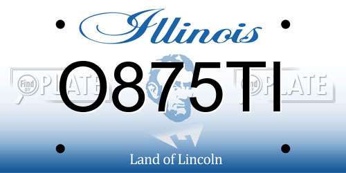 O875TI Illinois License Plate