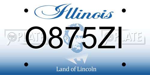 O875ZI Illinois License Plate