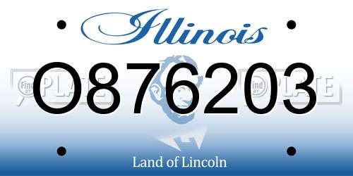 O876203 Illinois License Plate