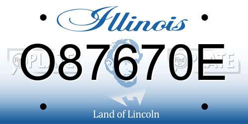 O87670E Illinois License Plate