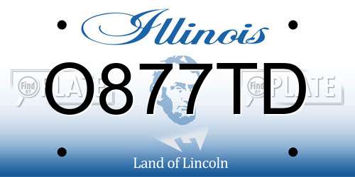 O877TD Illinois License Plate