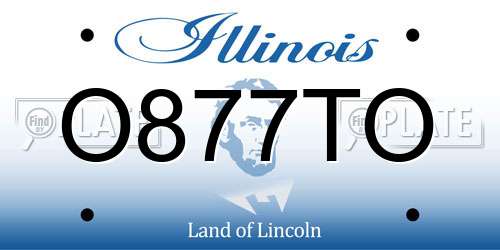 O877TO Illinois License Plate