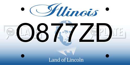 O877ZD Illinois License Plate