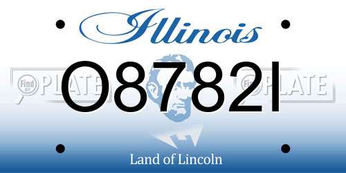 O8782I Illinois License Plate