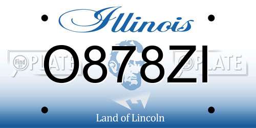 O878ZI Illinois License Plate