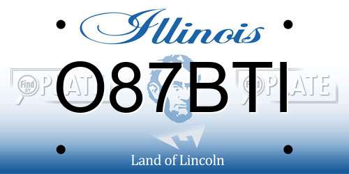 O87BTI Illinois License Plate
