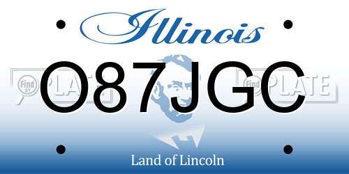 O87JGC Illinois License Plate