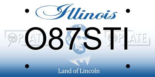O87STI Illinois License Plate