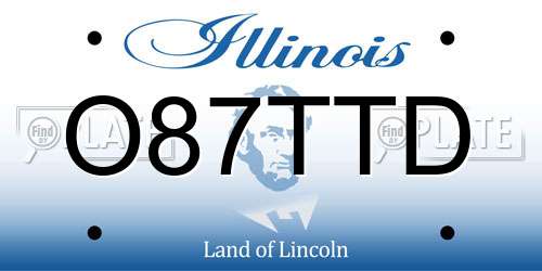O87TTD Illinois License Plate