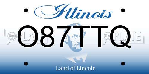 O87TTQ Illinois License Plate