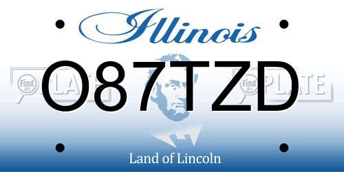 O87TZD Illinois License Plate