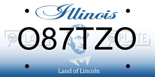 O87TZO Illinois License Plate