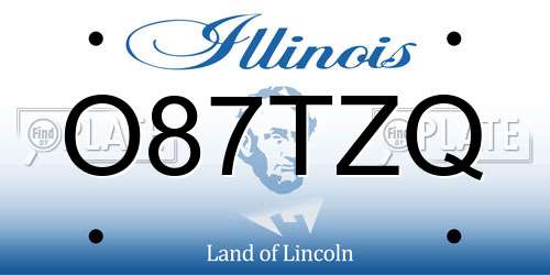 O87TZQ Illinois License Plate
