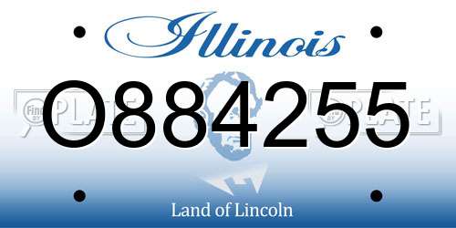 O884255 Illinois License Plate