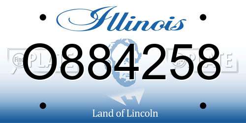 O884258 Illinois License Plate