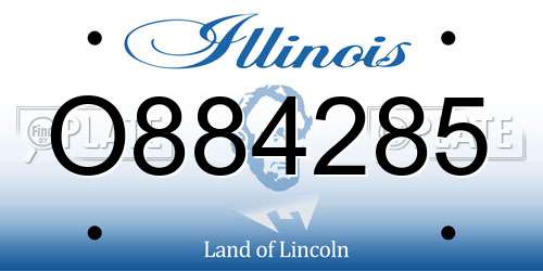 O884285 Illinois License Plate