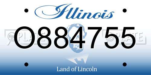 O884755 Illinois License Plate