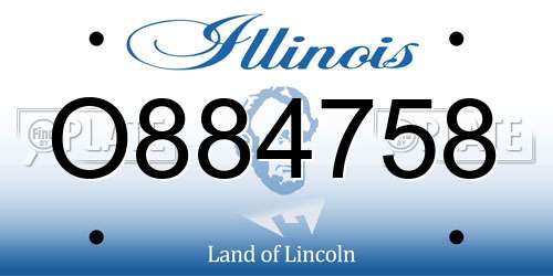 O884758 Illinois License Plate