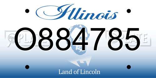 O884785 Illinois License Plate