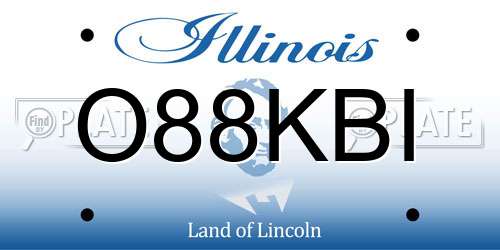 O88KBI Illinois License Plate