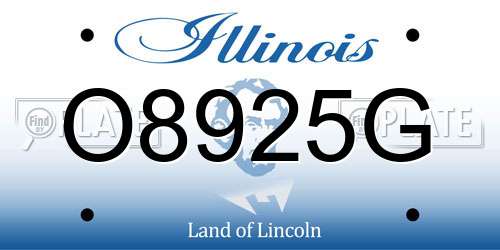 O8925G Illinois License Plate