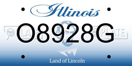 O8928G Illinois License Plate