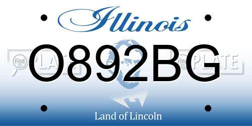 O892BG Illinois License Plate