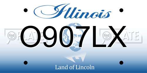 O907LX Illinois License Plate
