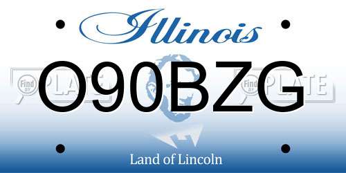 O90BZG Illinois License Plate