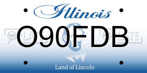 O90FDB Illinois License Plate