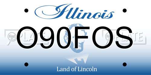 O90FOS Illinois License Plate