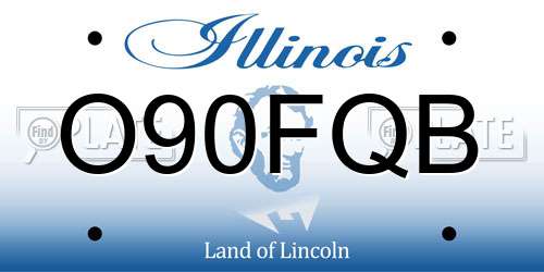 O90FQB Illinois License Plate