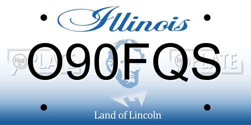 O90FQS Illinois License Plate