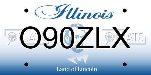O90ZLX Illinois License Plate