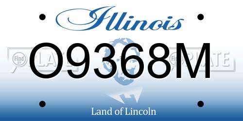 O9368M Illinois License Plate