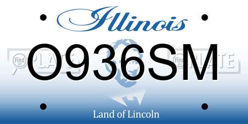 O936SM Illinois License Plate
