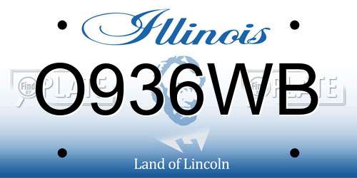 O936WB Illinois License Plate