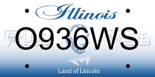 O936WS Illinois License Plate