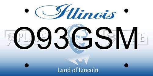 O93GSM Illinois License Plate