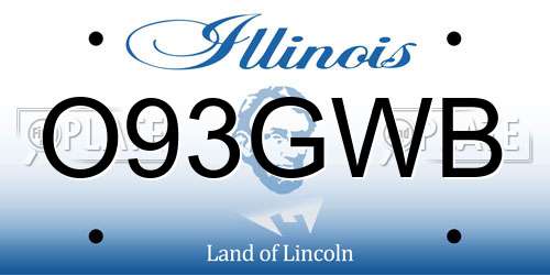 O93GWB Illinois License Plate