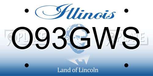 O93GWS Illinois License Plate