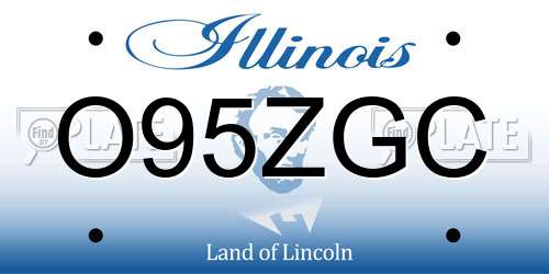 O95ZGC Illinois License Plate