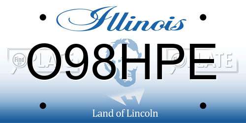 O98HPE Illinois License Plate