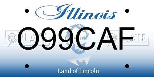O99CAF Illinois License Plate