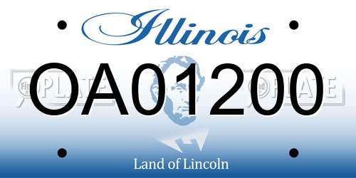 OA01200 Illinois License Plate