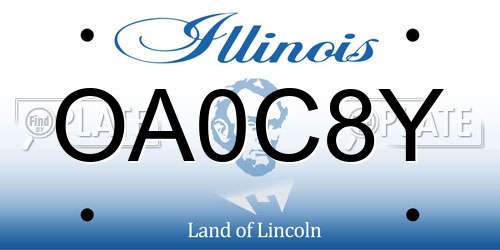 OA0C8Y Illinois License Plate