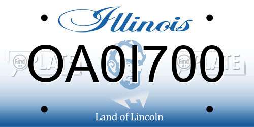 OA0I700 Illinois License Plate