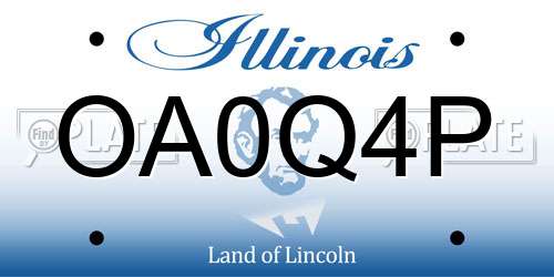 OA0Q4P Illinois License Plate