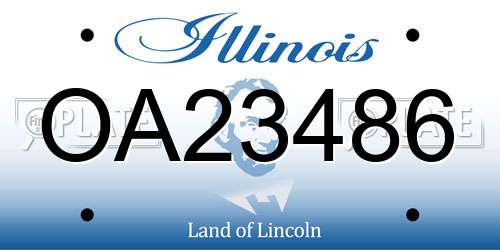 OA23486 Illinois License Plate
